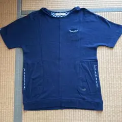 CROCODILE 半袖カットソー チュニック ネイビー M