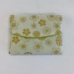 2『ポケットティッシュ入れ』ケース カバー 桜 八重桜 ゴールド ハンドメイド