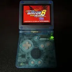 ゲームボーイアドバンスSP 本体　新品外装交換　クリアブルー　IPS液晶　V5
