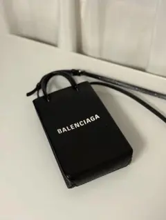 BALENCIAGA ショッピングフォンホルダーバッグ ブラックのサムネイル