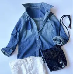 アーバンリサーチロッソ ビンテージデザイン 長袖デニムシャツ インディゴ