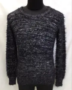 U041Kメンズ アクリルニットセーター 秋冬S黒アズールバイマウジー 2/18