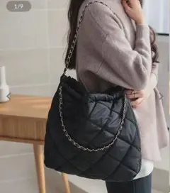 ポーチ付き キルティングトートバッグ [B1578]