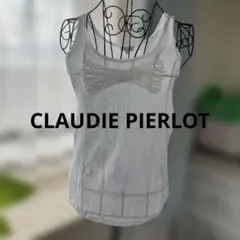 CLAUDIE PIERLOT リボンモチーフ付き ホワイト タンクトップ