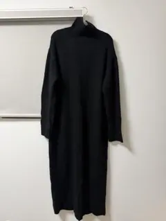 【select MOCA】タートルネックニットロングワンピース ブラック