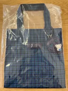 【新品未使用未開封】　ファミリア　青　チェック　トートバッグ　小