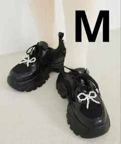 2wayデコリボンスニーカー Mサイズ MAJESTIC LEGON ブラックのサムネイル