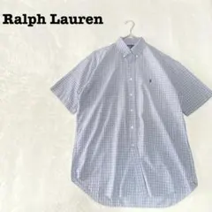 DE0485【ラルフローレン】シャツ【M】ボタンダウン メンズチェック柄 訳あり