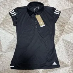 adidas 半袖 ポロシャツ ブラック レディースのサムネイル