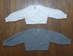【美品】H&M DIVIDED カーディガン サイズMホワイト&グレー2枚セット