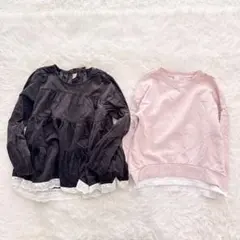 120cm petit main 女の子2枚セット トレーナー カットソー　長袖