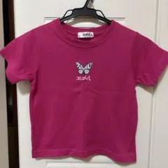 X-girl ピンク バタフライロゴ Tシャツ