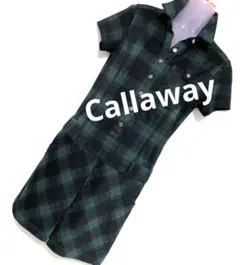 キャロウェイ   アーガイル柄　半袖ポロシャツワンピース　ゴルフウェア