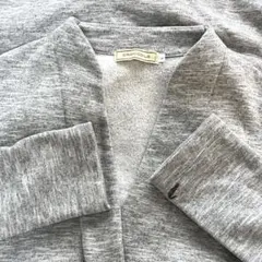 CROCODILE ノーカラージャケット グレー　裏起毛　スウェット素材