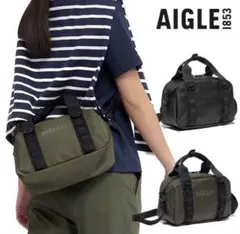 AIGLE ユーティリティ ミニボストンバッグ　ショルダーバッグ　カーキのサムネイル