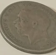 英国 1920年 ハーフクラウン銀貨 ジョージ5世 アンティークコイン