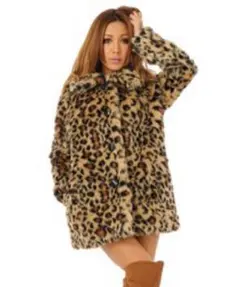 DURAS♡ヒョウ柄ファーコート