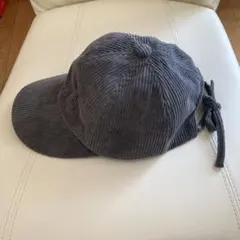 リボン付きキャップ　グレー