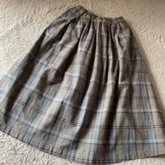 SUN VALLEY タータンチェックスカート❤️cotton ． linen❤️Mのサムネイル
