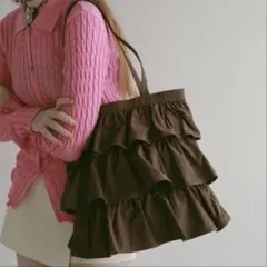 TOPKAPI EFOLE フリル トートバッグ ブラウンのサムネイル