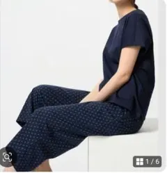 ユニクロ エアリズムコットンセット半袖 L ネイビー 【ボトムスのみ】