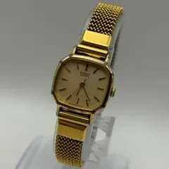 セイコー エクセリーヌ 腕時計 1421 オクタゴン ゴールド 電池交換済稼働品