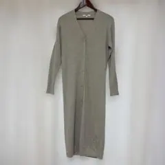 UNIQLOベージュ リブ編み カーディガン Sサイズ