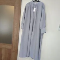 Discoat ストライプ 長袖シャツワンピース F