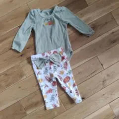 9M セットロンパース レッギンかぼちゃハロウィン 秋 Thanksgiving