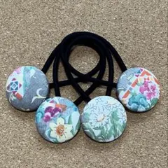 くるみボタンのヘアゴム 814