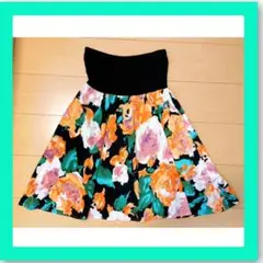美品 ☆ ミニワンピース ロングスカート 2通り 花柄