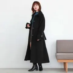 archives ステンカラーロングコート 黒