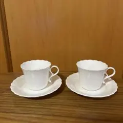 NARUMI ナルミ　ホワイトカップ・ソーサー 2個セット