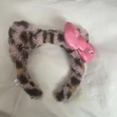 ヒョウ柄キャット耳カチューシャ