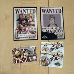 ONE PIECE 手配書 ポイントカードセット　エース　マルコ
