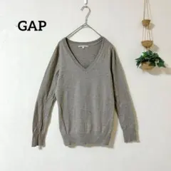 ギャップ GAP 薄手グレーVネックセーター ニット S シンプル