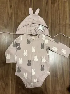 petit main ミッフィー ロンパース 帽子 セット 80cm