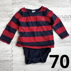 babyGap ストライプロンパース・カバーオール 70 ボーダー トレーナー