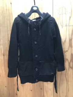 DIESELフード付きニットカーディガン 黒　XS