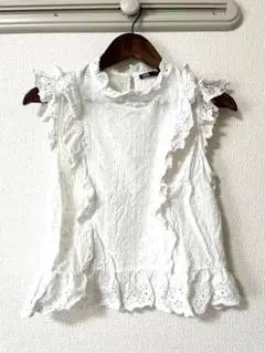 ZARA ホワイト ノースリーブ トップス　XS