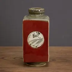 錦山焼 花瓶 フラワーベース 高さ21.7cm 民芸 昭和レトロ （3）