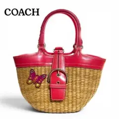 美品 希少✨COACH コーチ ハンドバッグ カゴバッグ ピンク ブラウン 