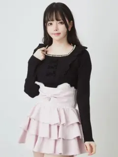 AnkRouge 3つリボンニットTOPS