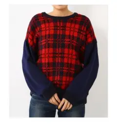 ロデオ クラウンズ　ボウル　ニット セーター　ドッキング スウェット