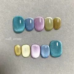 カラフルガラスマグネット②［ネイルチップ］水光ネイル　夏　うるうる　キラキラ