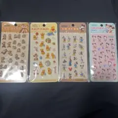 ディズニーキャラ ぷくぷくシール 4枚セット おまけ付き