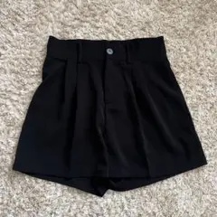 ミームセレクト　太ベルトハイウエストカラータックスラックスショートパンツ