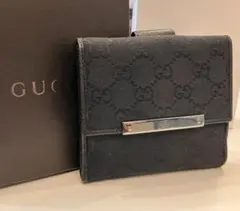 未使用品 GUCCI GGキャンバス コンパクト財布 112716 ブラック 7 