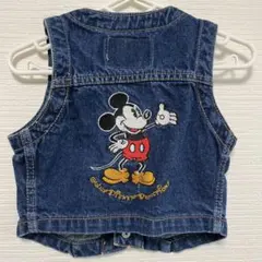 BIG JOHN ミッキーマウス デニムベスト ビンテージ 古着　ビッグジョン