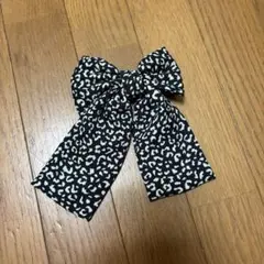 レオパード柄 リボン バレッタ ヘアアクセサリー